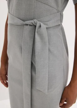 bonprix bonprix Vestido de tubo con mangas tipo murciélago Gris jaspeado