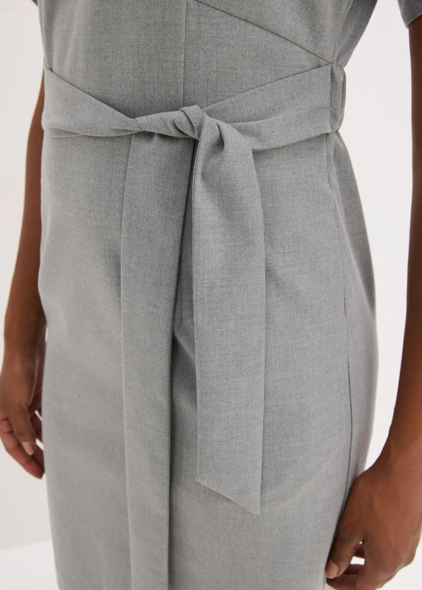 bonprix bonprix Vestido de tubo con mangas tipo murciélago Gris jaspeado
