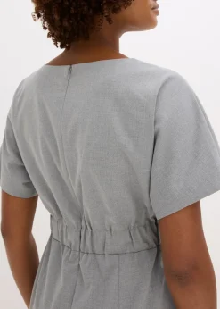 bonprix bonprix Vestido de tubo con mangas tipo murciélago Gris jaspeado