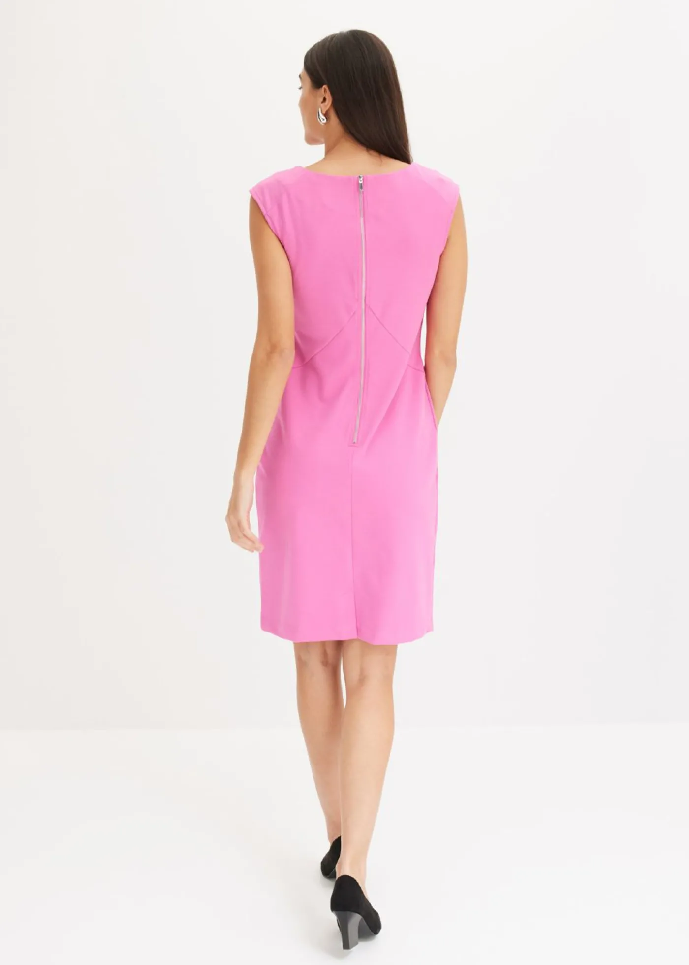 bonprix bonprix Vestido de tubo en Punto di Roma Fucsia claro New
