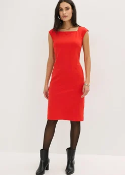 bonprix bonprix Vestido de tubo en Punto di Roma fresa Discount
