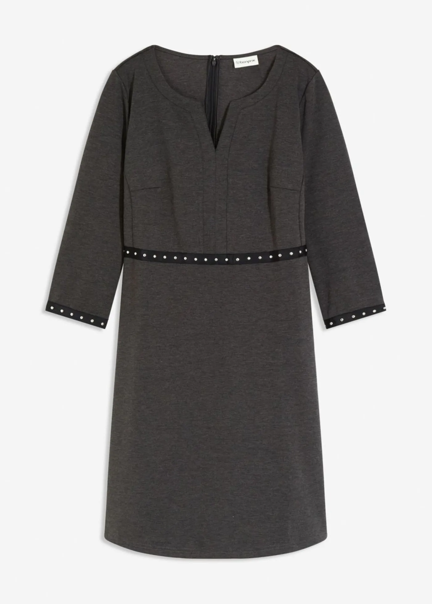 bonprix bonprix Vestido de tubo en Punto di Roma Antracita jaspeado Clearance
