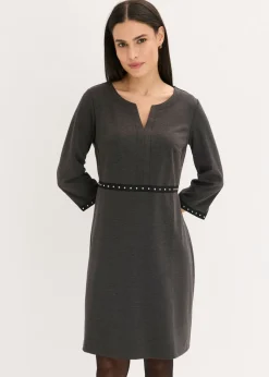 bonprix bonprix Vestido de tubo en Punto di Roma Antracita jaspeado Clearance