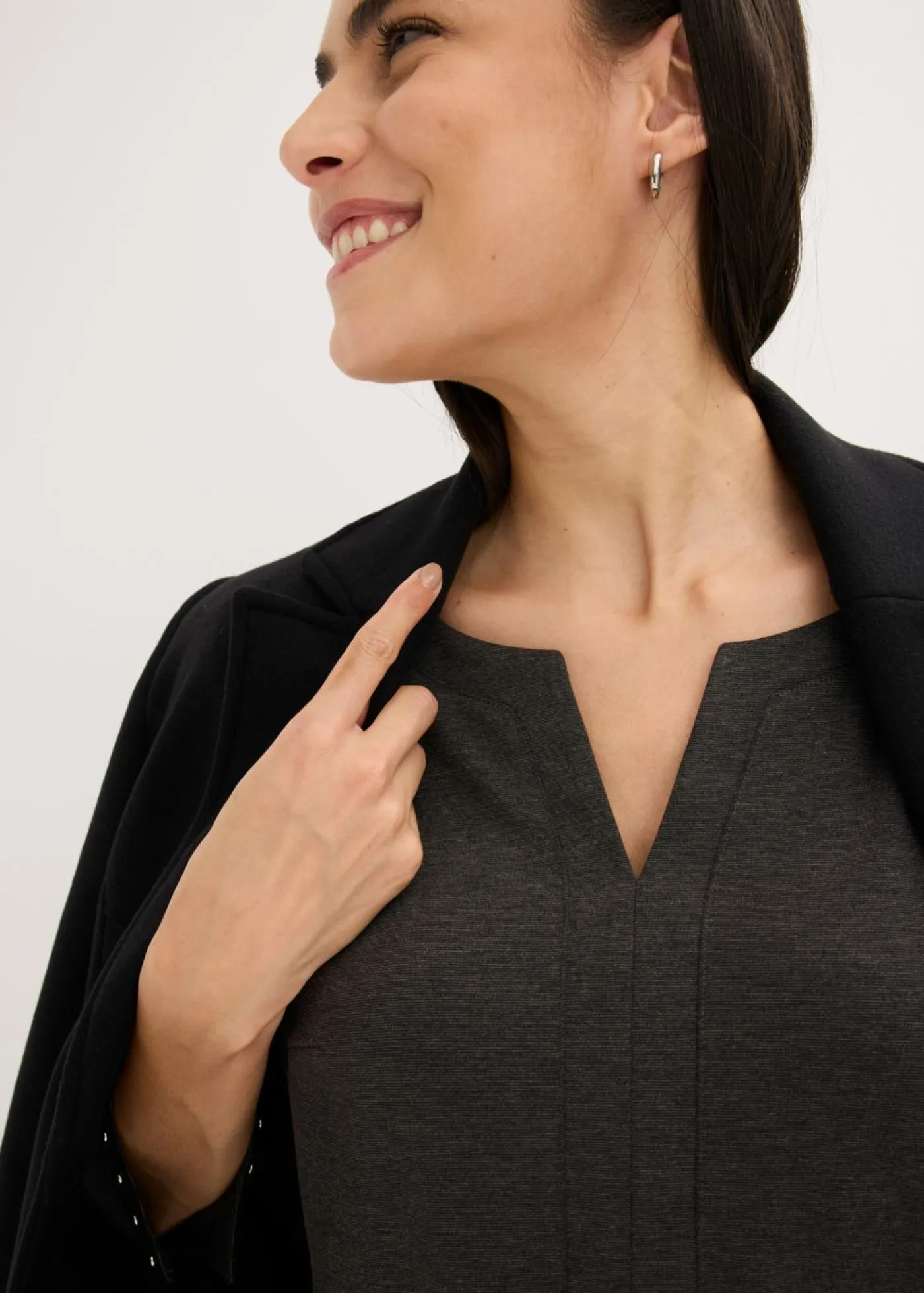 bonprix bonprix Vestido de tubo en Punto di Roma Antracita jaspeado Clearance