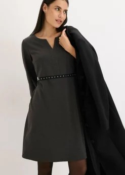 bonprix bonprix Vestido de tubo en Punto di Roma Antracita jaspeado Clearance