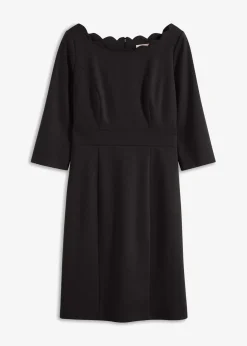 bonprix bonprix Vestido de tubo en Punto di Roma Negro Clearance