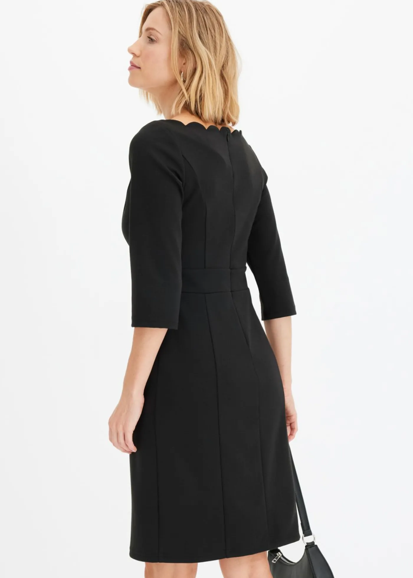 bonprix bonprix Vestido de tubo en Punto di Roma Negro Clearance