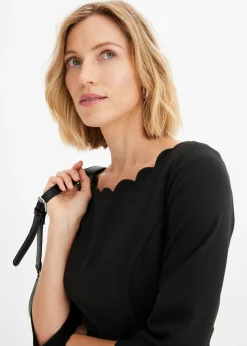 bonprix bonprix Vestido de tubo en Punto di Roma Negro Clearance