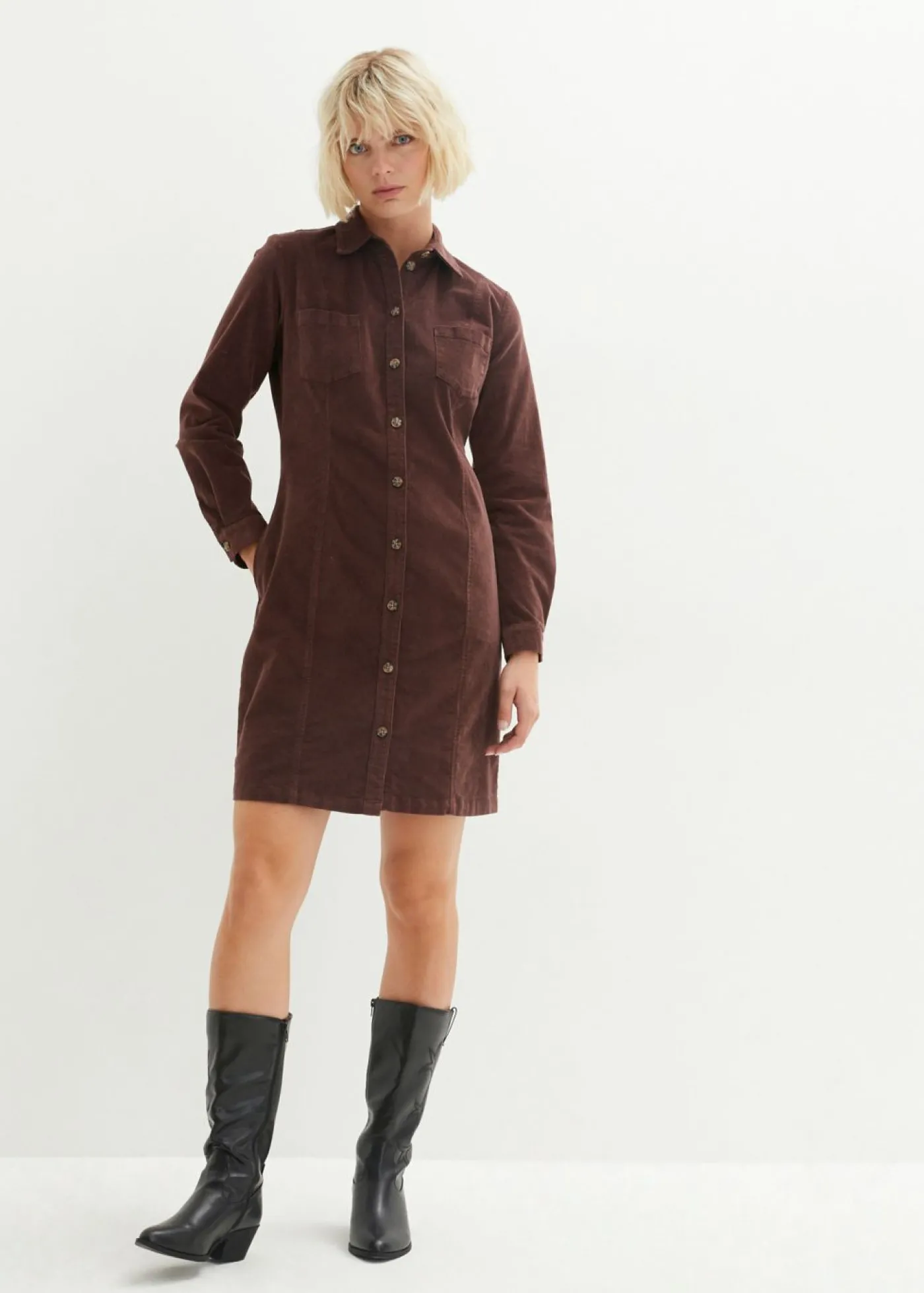 bonprix bonprix Vestido elástico de pana Marrón tierra Best