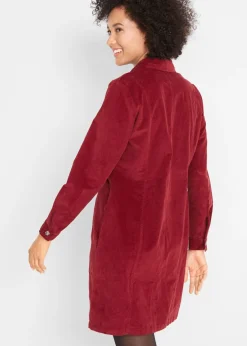 bonprix bonprix Vestido elástico de pana rojo castaño