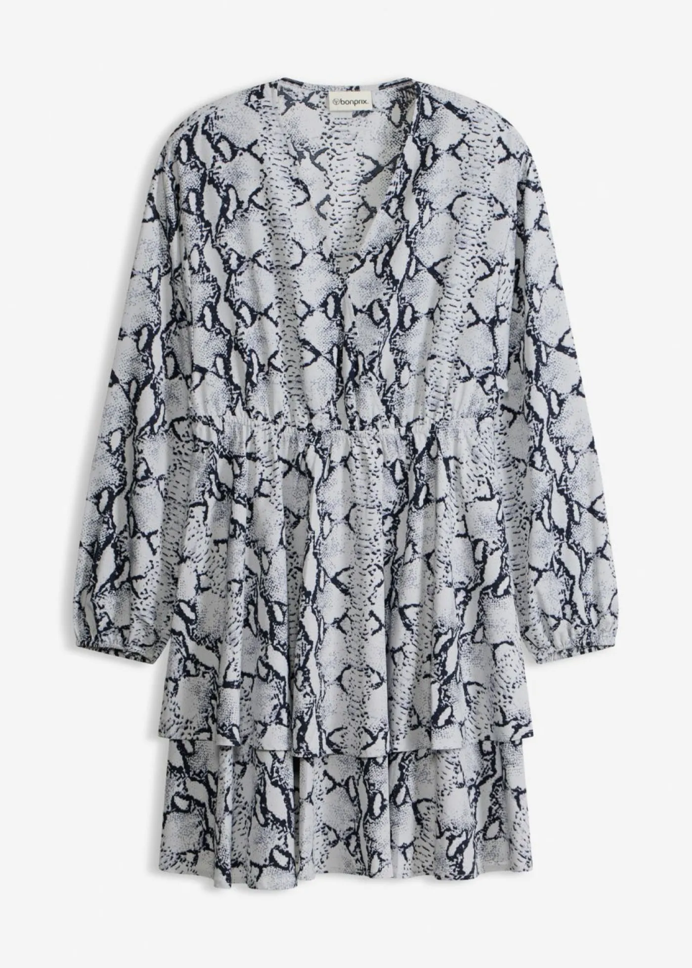bonprix bonprix Vestido estampado Negro-blanco con estampado de serpiente Hot