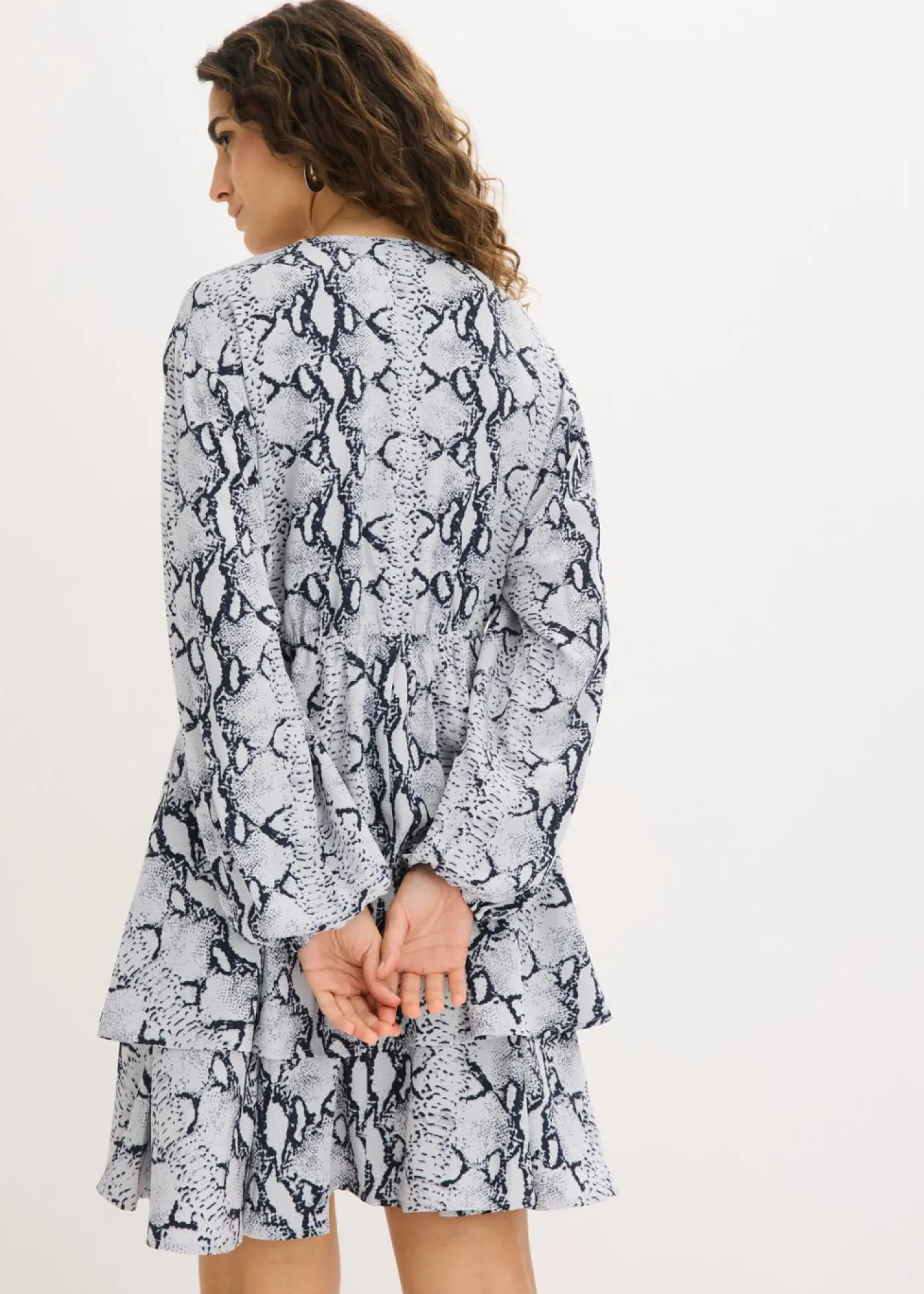 bonprix bonprix Vestido estampado Negro-blanco con estampado de serpiente Hot