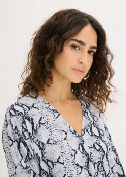 bonprix bonprix Vestido estampado Negro-blanco con estampado de serpiente Hot