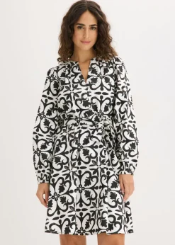 bonprix bonprix Vestido estampado blanco-negro estampado