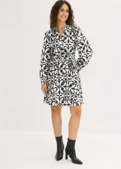 bonprix bonprix Vestido estampado blanco-negro estampado