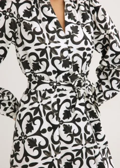 bonprix bonprix Vestido estampado blanco-negro estampado
