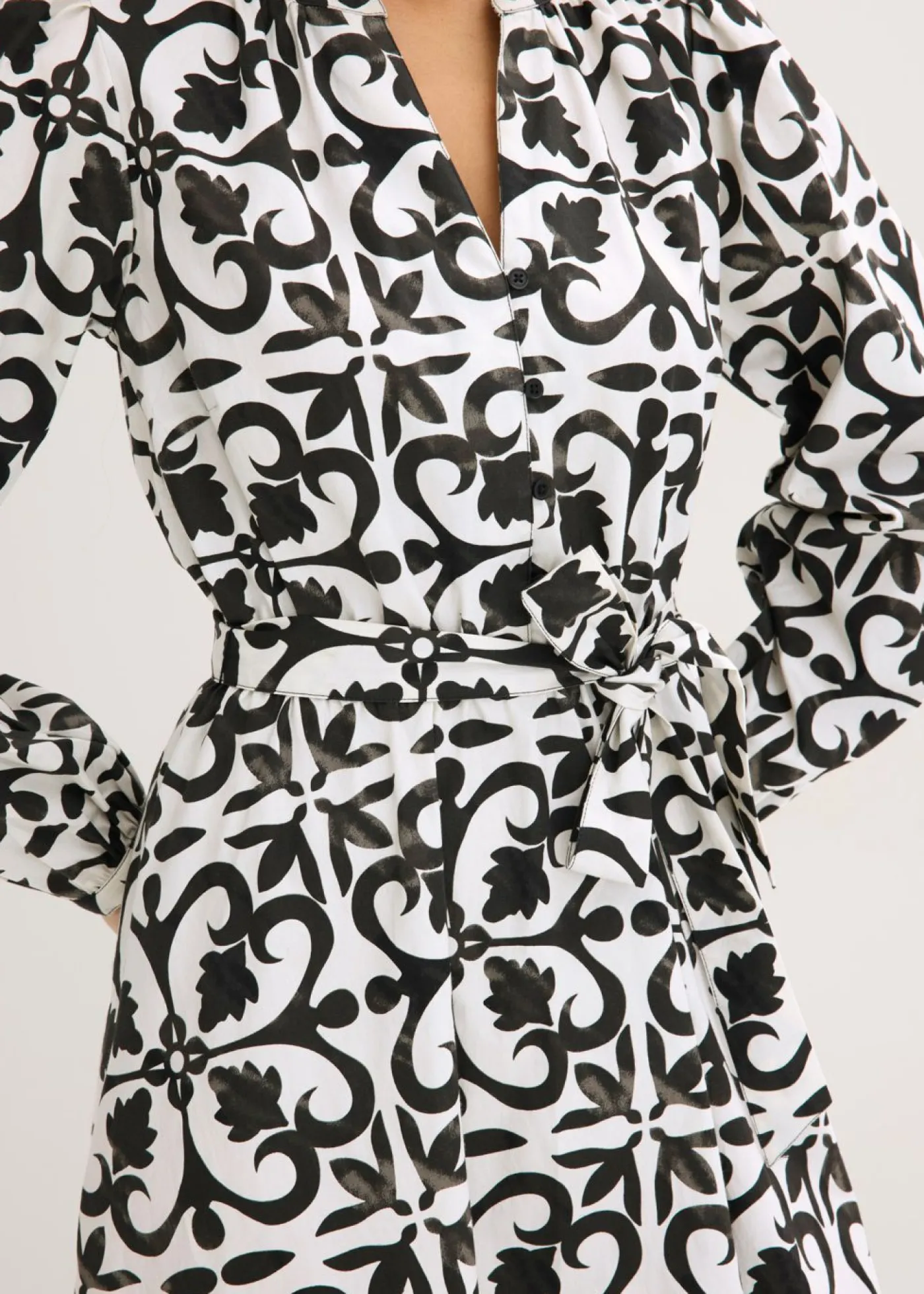 bonprix bonprix Vestido estampado blanco-negro estampado
