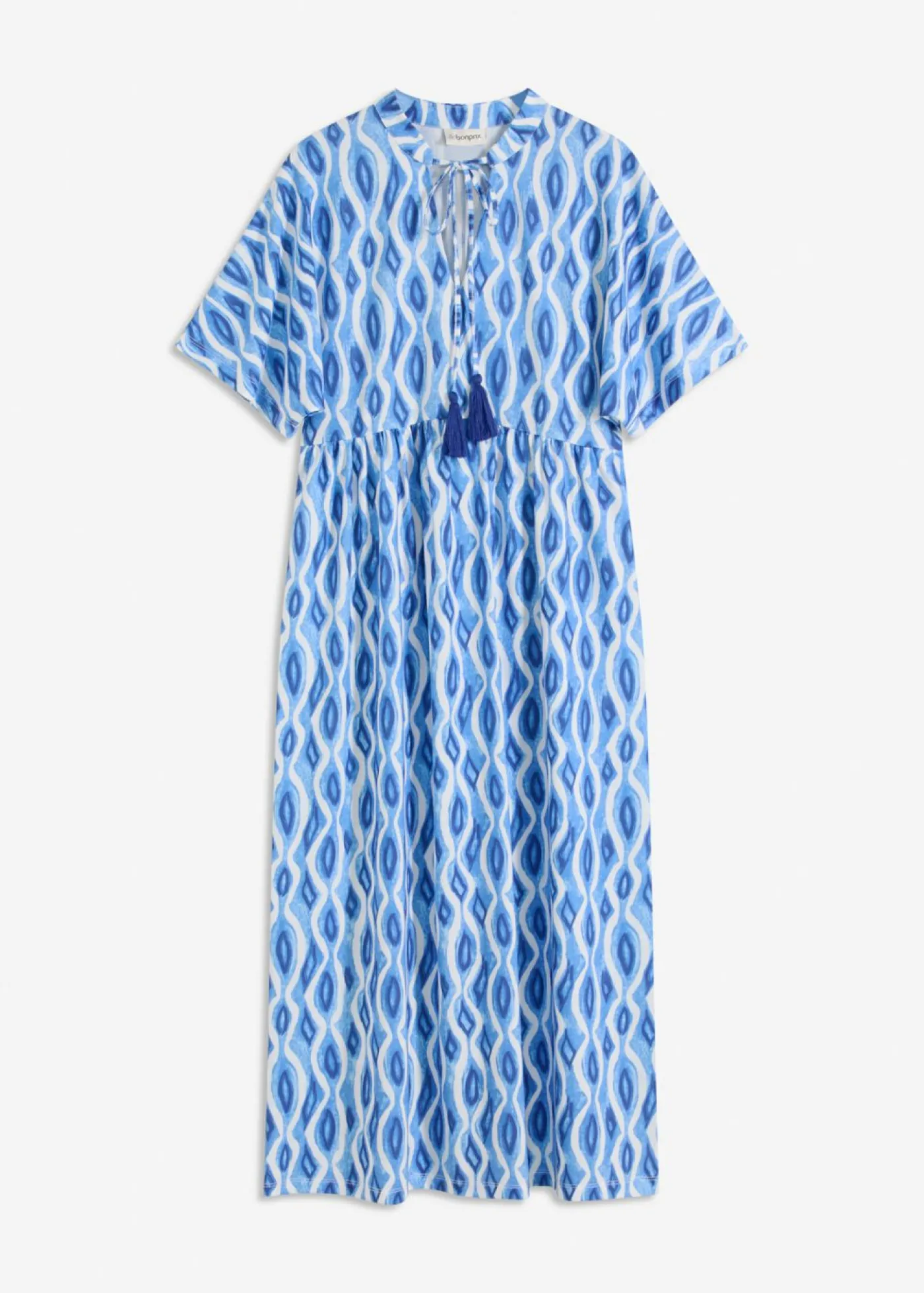 bonprix bonprix Vestido estampado con corte de túnica Azul Sale