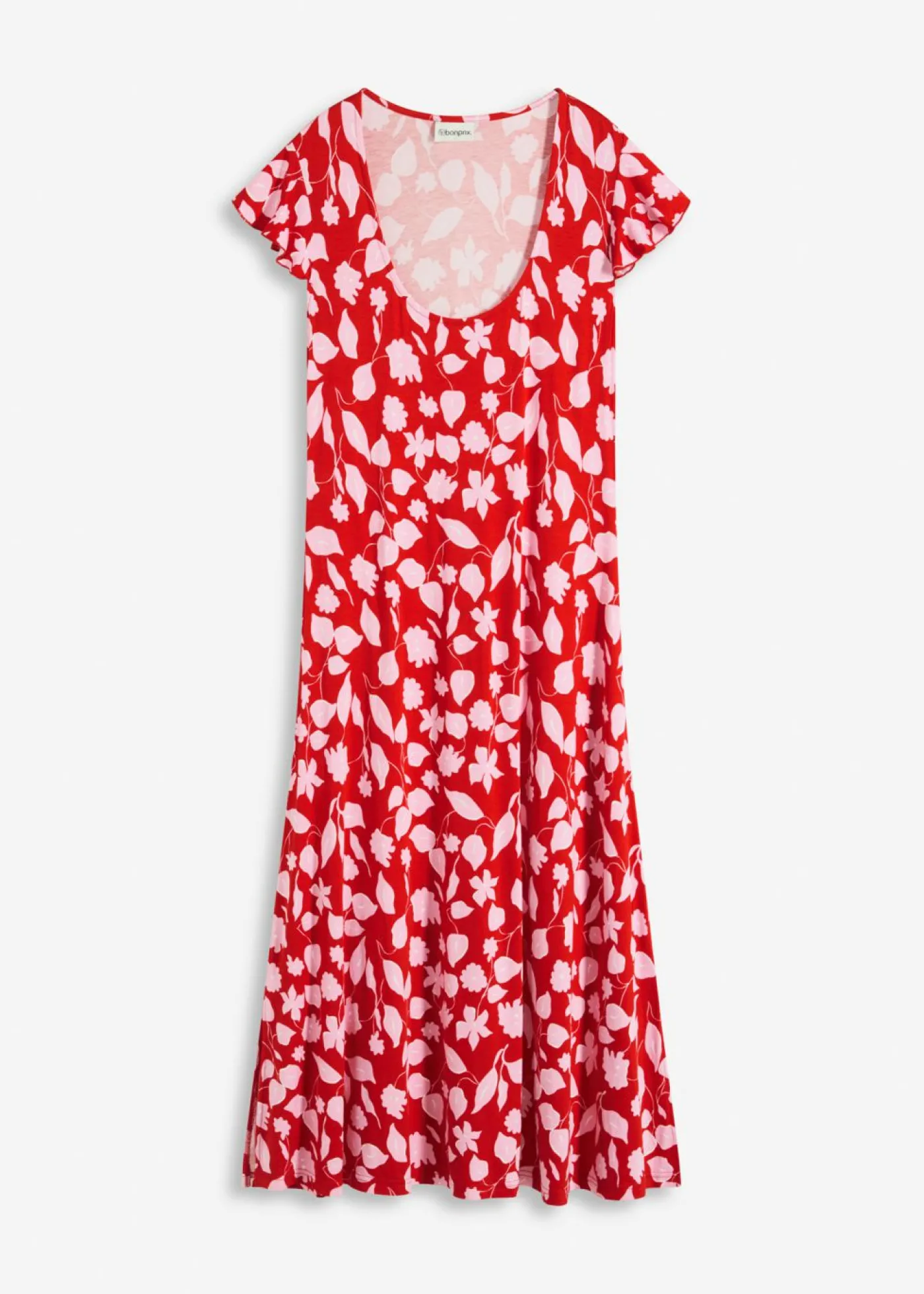 bonprix bonprix Vestido estampado de punto de mezcla de viscosa suave Rojo de flores
