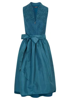 bonprix bonprix Vestido folclórico y delantal (set de 2 piezas) Petróleo azul-azul petróleo mate Best