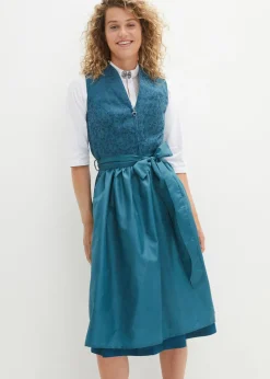bonprix bonprix Vestido folclórico y delantal (set de 2 piezas) Petróleo azul-azul petróleo mate Best
