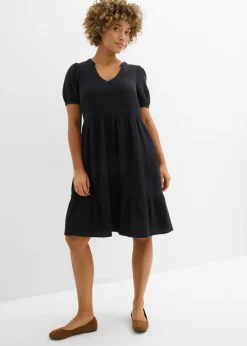 bonprix bonprix Vestido holgado de muselina de algodón Negro New