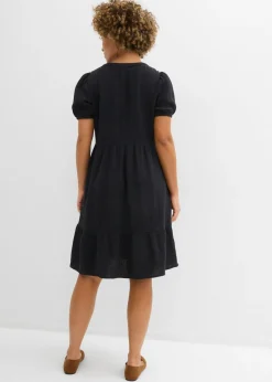 bonprix bonprix Vestido holgado de muselina de algodón Negro New