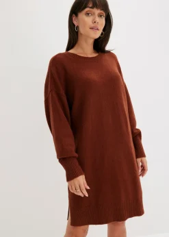 bonprix bonprix Vestido holgado de punto Marrón caoba Sale
