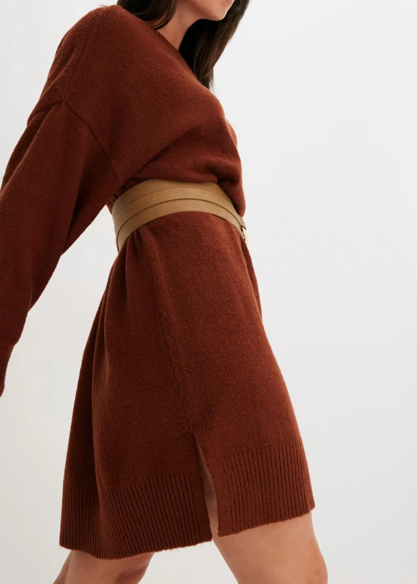 bonprix bonprix Vestido holgado de punto Marrón caoba Sale