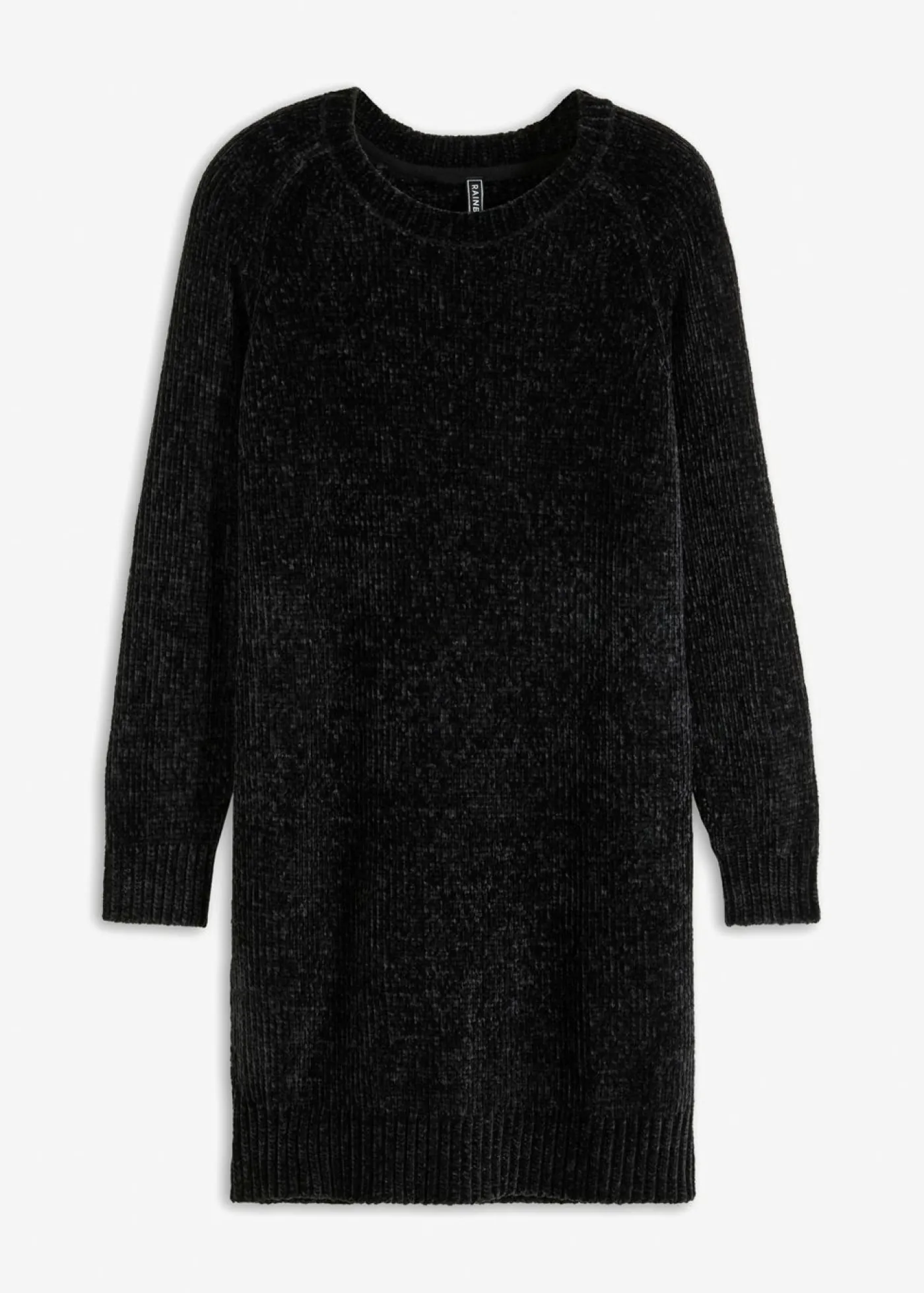 bonprix bonprix Vestido holgado de punto de chenilla Negro New