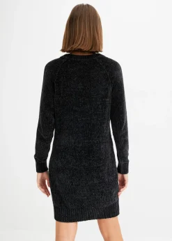 bonprix bonprix Vestido holgado de punto de chenilla Negro New