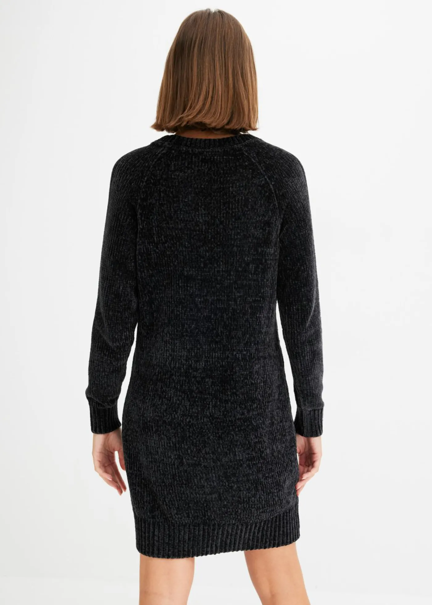 bonprix bonprix Vestido holgado de punto de chenilla Negro New