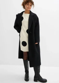 bonprix bonprix Vestido holgado de punto con lunares Crudo/negro de lunares Best