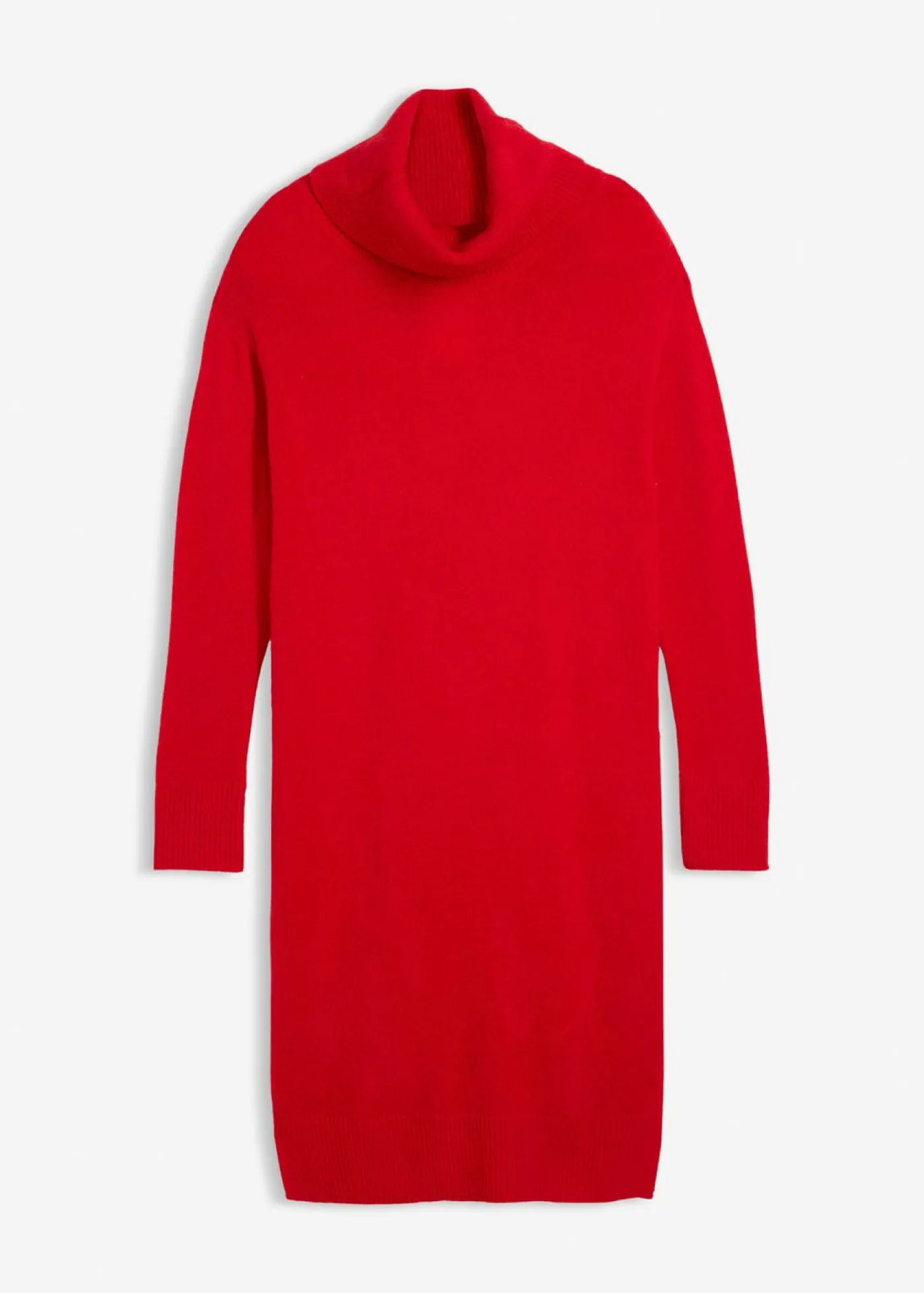 bonprix bonprix Vestido holgado de punto con cuello vuelto rojo lava Hot