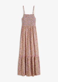 bonprix bonprix Vestido largo beige-rosa brillante-azul cielo-camel New