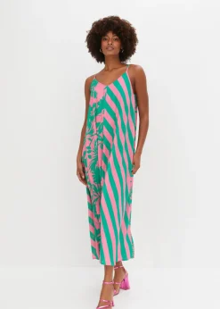 bonprix bonprix Vestido largo rosa caliente/verde New