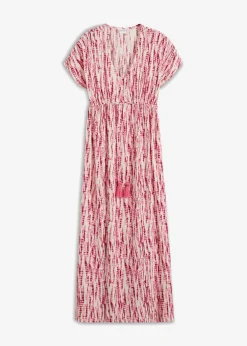 bonprix bonprix Vestido largo violeta-crudo estampado Discount