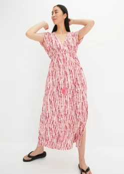 bonprix bonprix Vestido largo violeta-crudo estampado Discount