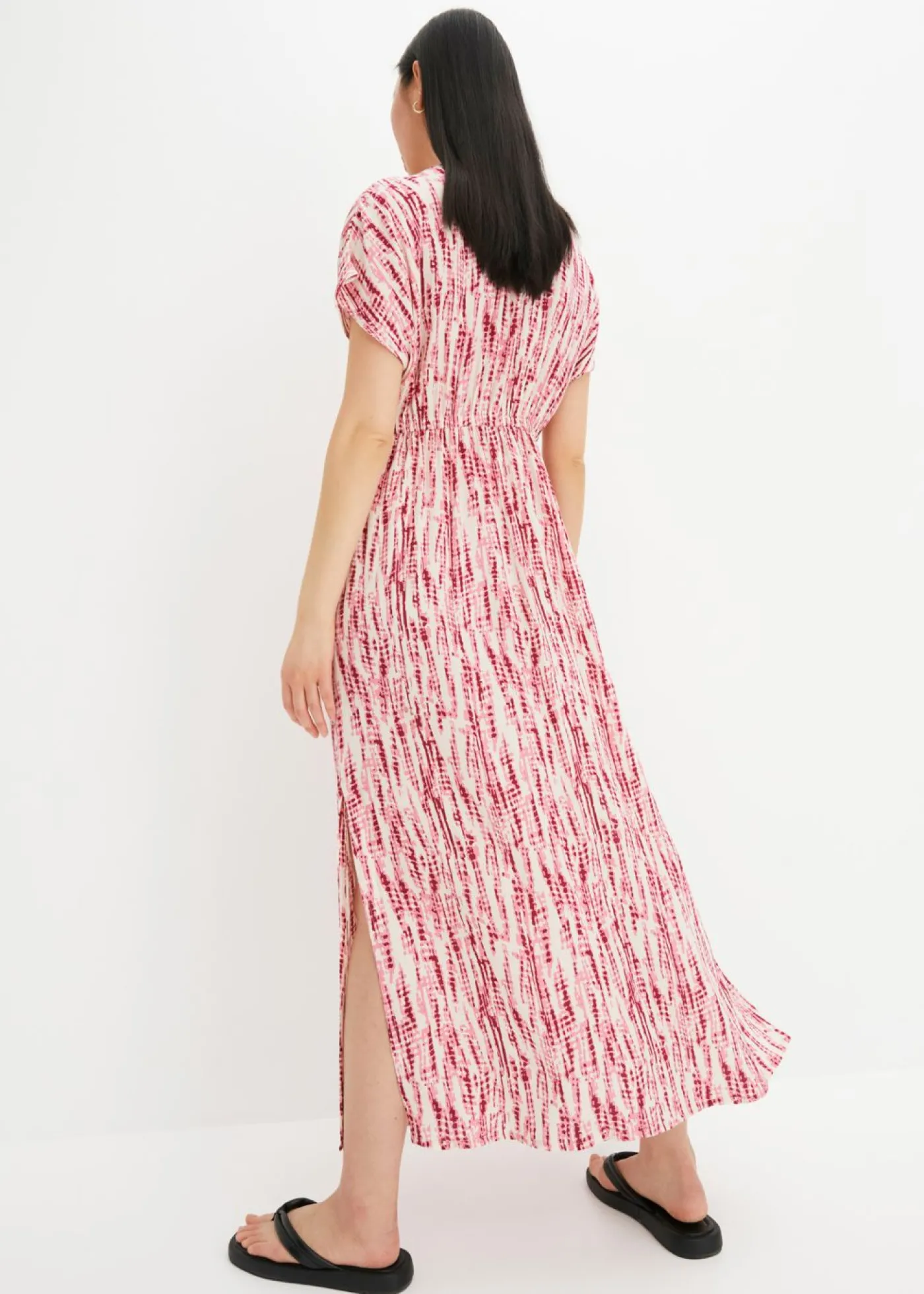 bonprix bonprix Vestido largo violeta-crudo estampado Discount