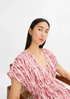 bonprix bonprix Vestido largo violeta-crudo estampado Discount
