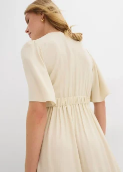 bonprix bonprix Vestido largo a capas de viscosa fluida Crudo Clearance