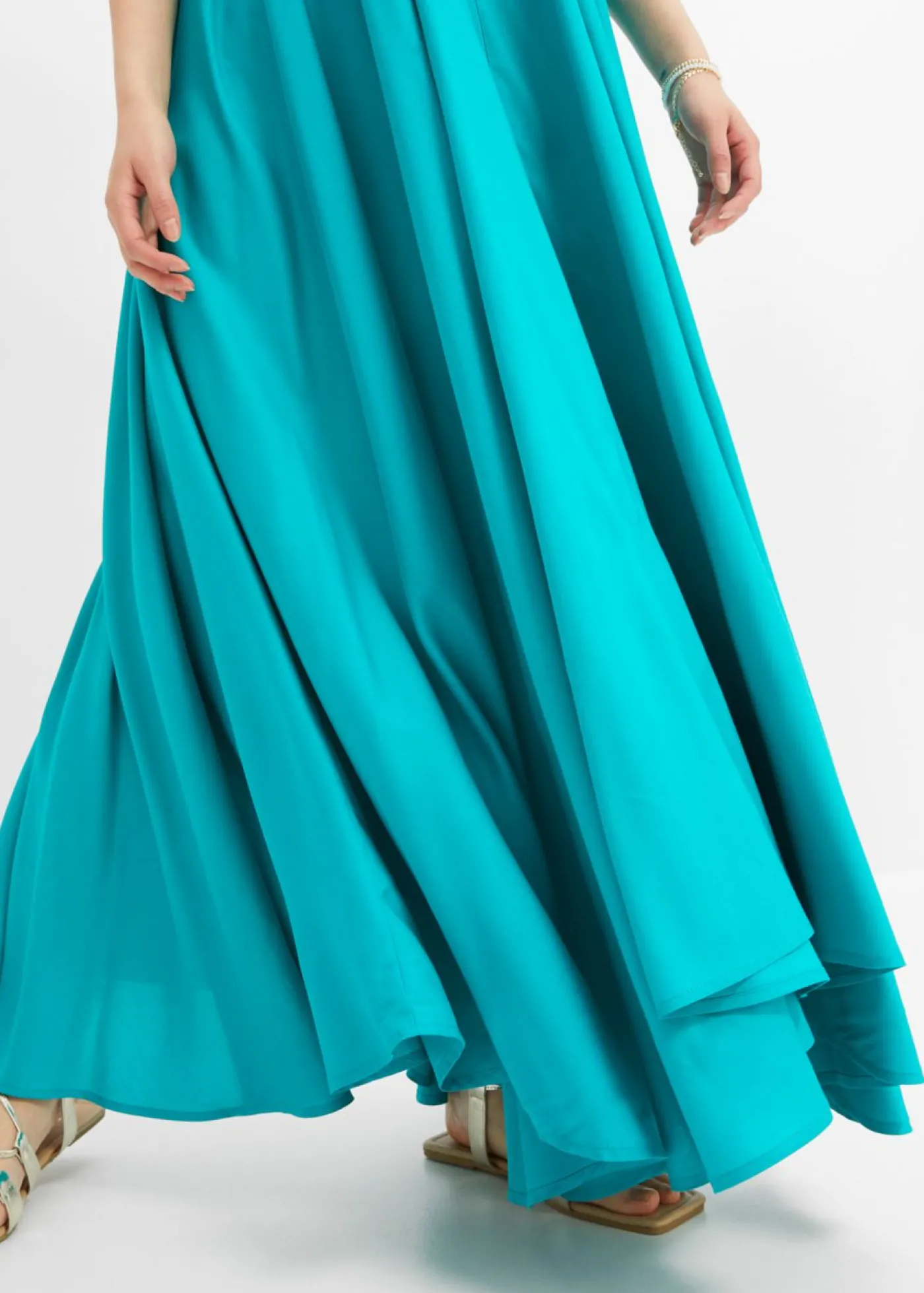 bonprix bonprix Vestido largo ancho Esmeralda Online