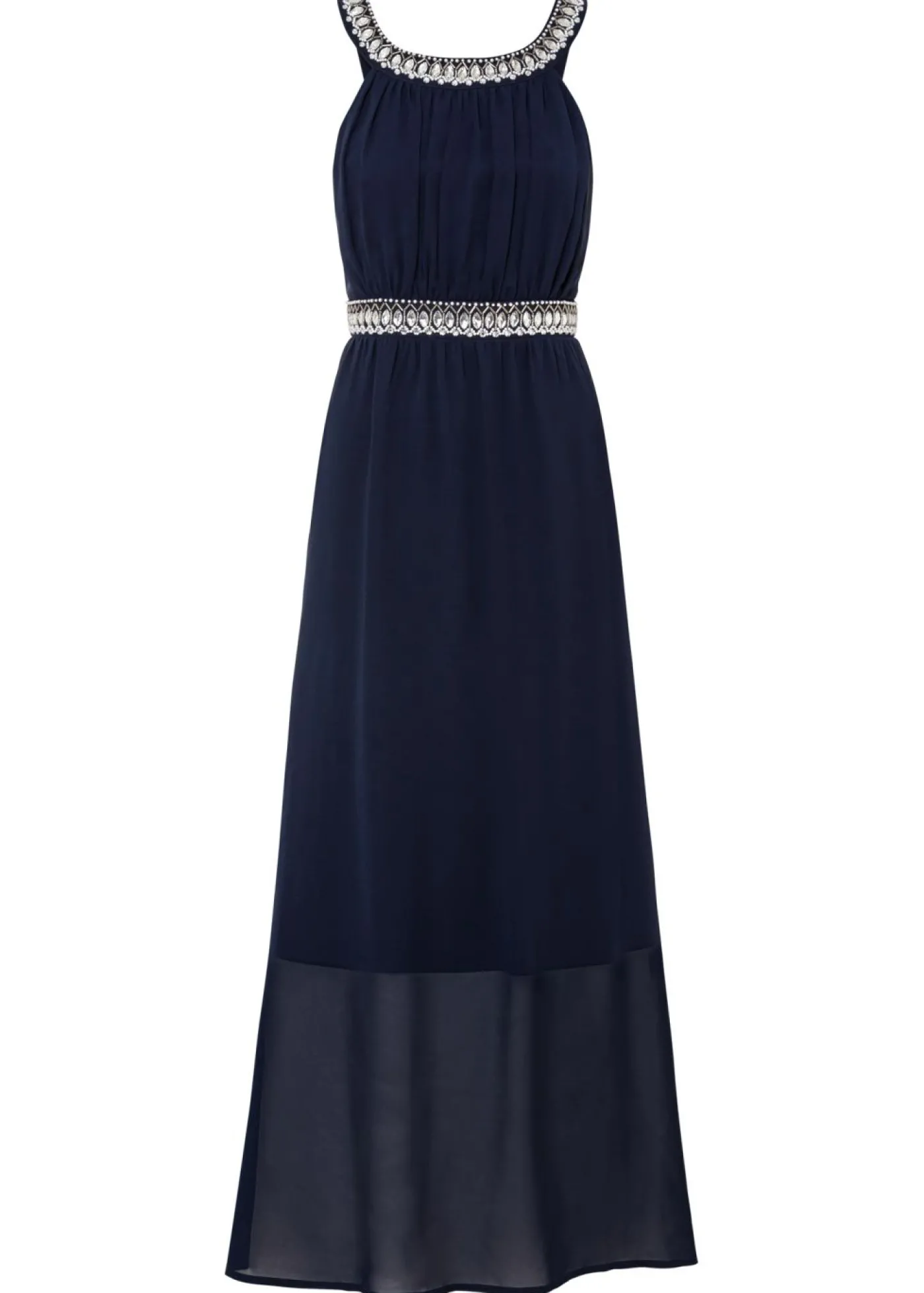 bonprix bonprix Vestido largo con aplicación de piedras brillantes Azul marino Hot