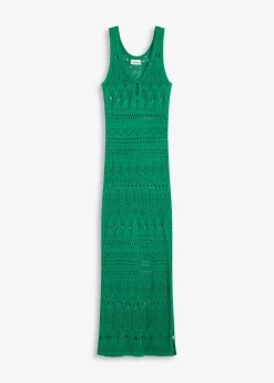 bonprix bonprix Vestido largo con aspecto de ganchillo verde gema Best