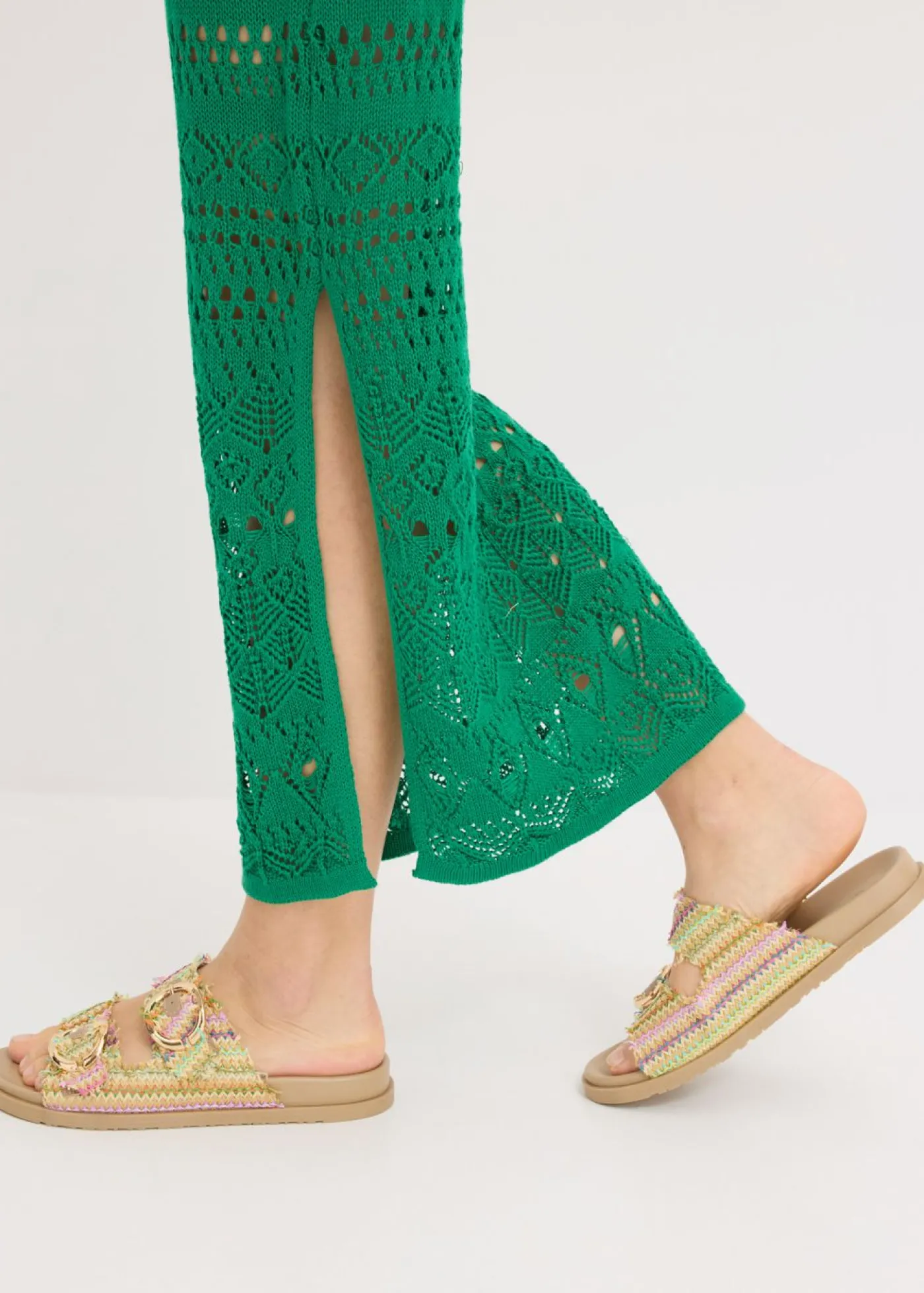 bonprix bonprix Vestido largo con aspecto de ganchillo verde gema Best