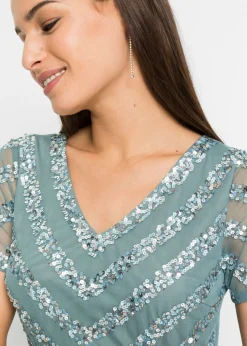 bonprix bonprix Vestido largo con bordado de lentejuelas petróleo ahumado Best