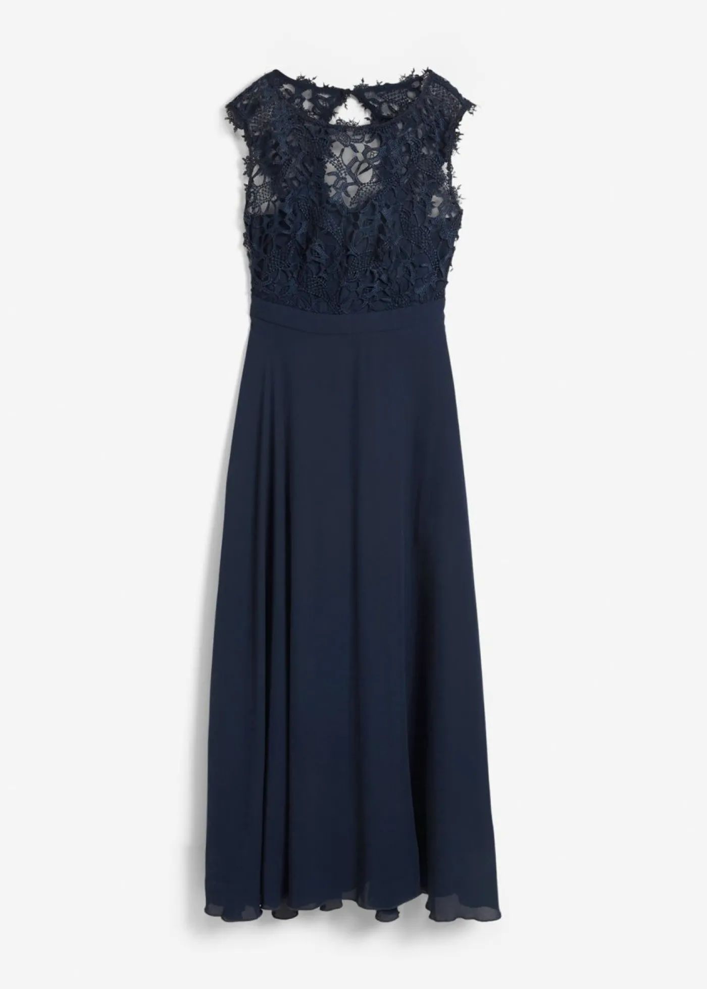 bonprix bonprix Vestido largo con encaje Azul marino Outlet