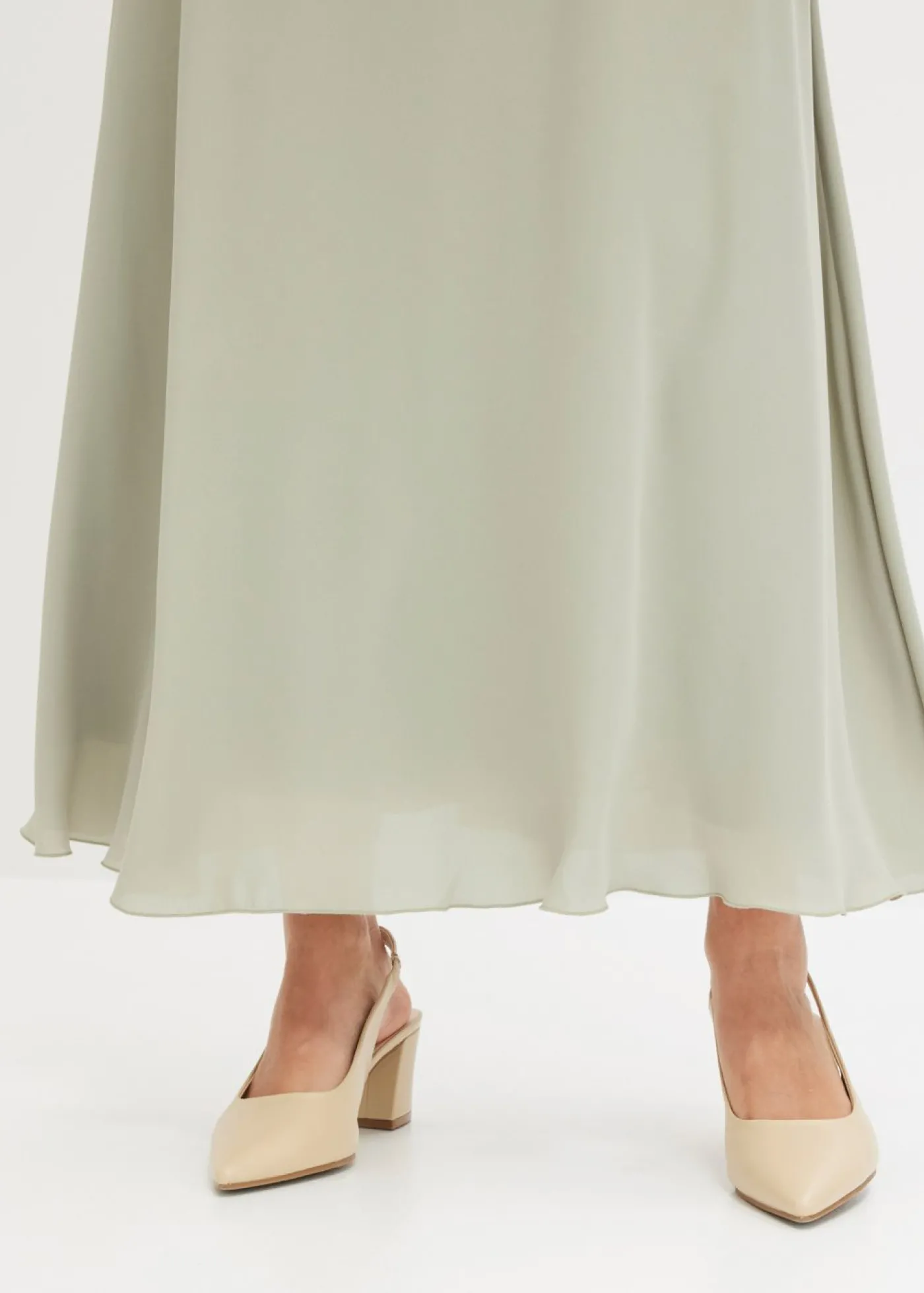 bonprix bonprix Vestido largo con encaje Verde alga Outlet