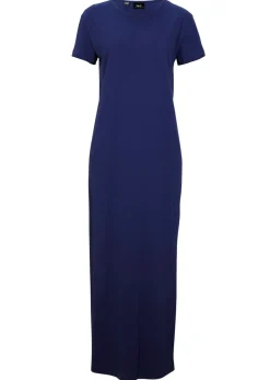 bonprix bonprix Vestido largo de algodón puro Azul oxford