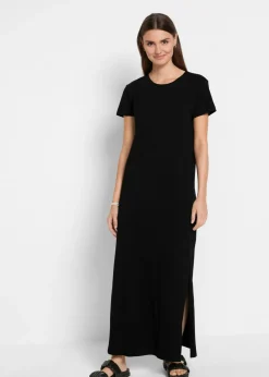 bonprix bonprix Vestido largo de algodón puro Negro New